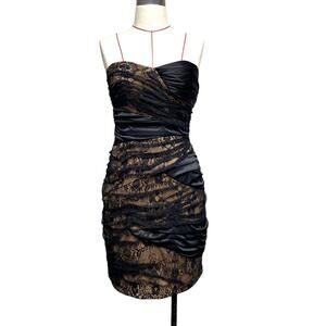 Vintage Charlotte Russe Womens Size 9 Strapless Lace Sweetheart Bust Dress